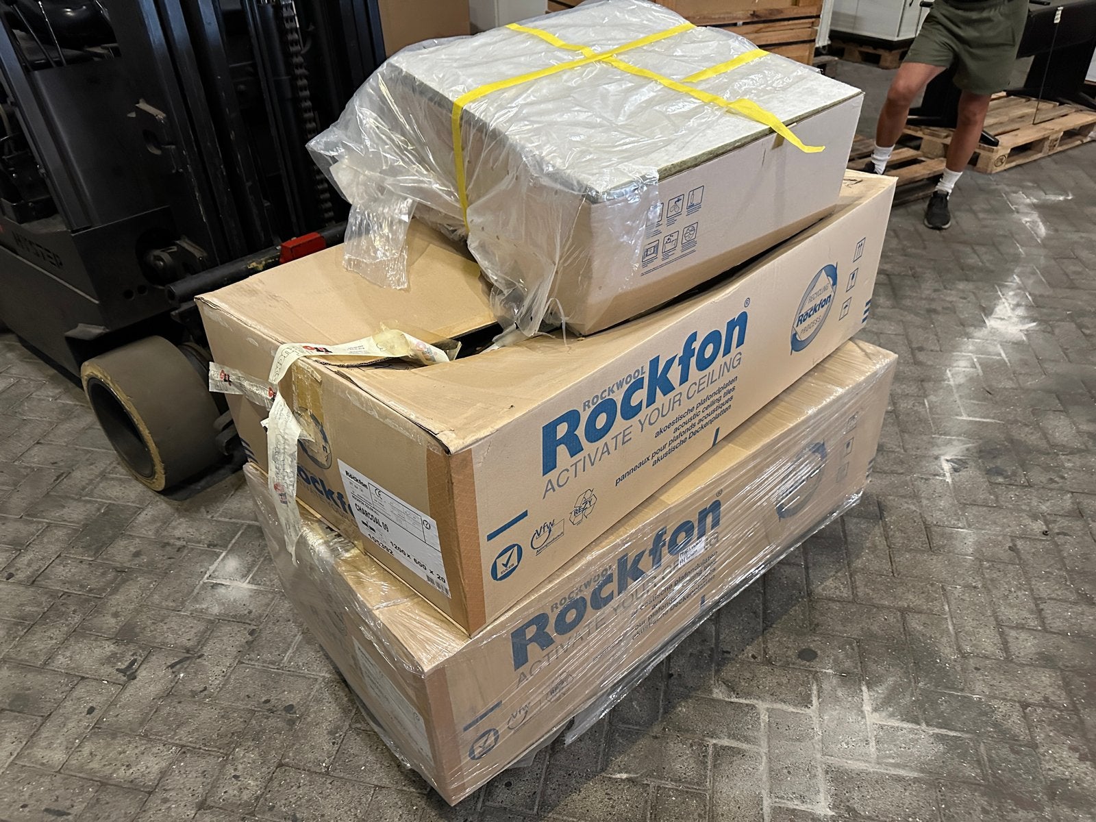 Zwarte Rockfon systeem plafond platen Color-All Charcoal 09, Nieuw, Steenwol, 15 m² of meer, Ophalen