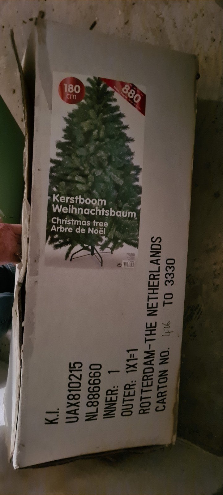 Mooie demontabele Kerstboom 180cm hoog, Diversen, Kerst, Ophalen, Zo goed als nieuw