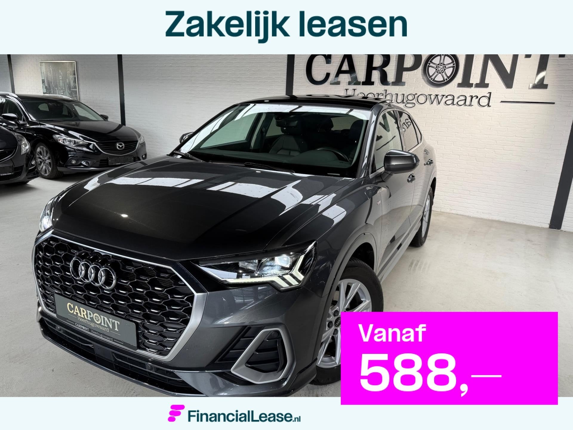 Audi Q3 Sportback 35 TFSI S Edition S Line 2024 Panodak Virt, Zwart, 4 cilinders, 150 pk, Bedrijf