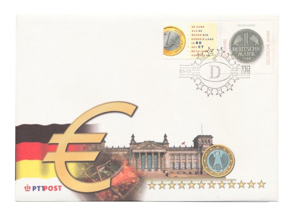 Duitsland PTT Post Euro envelop inclusief 1 Nederlandse post