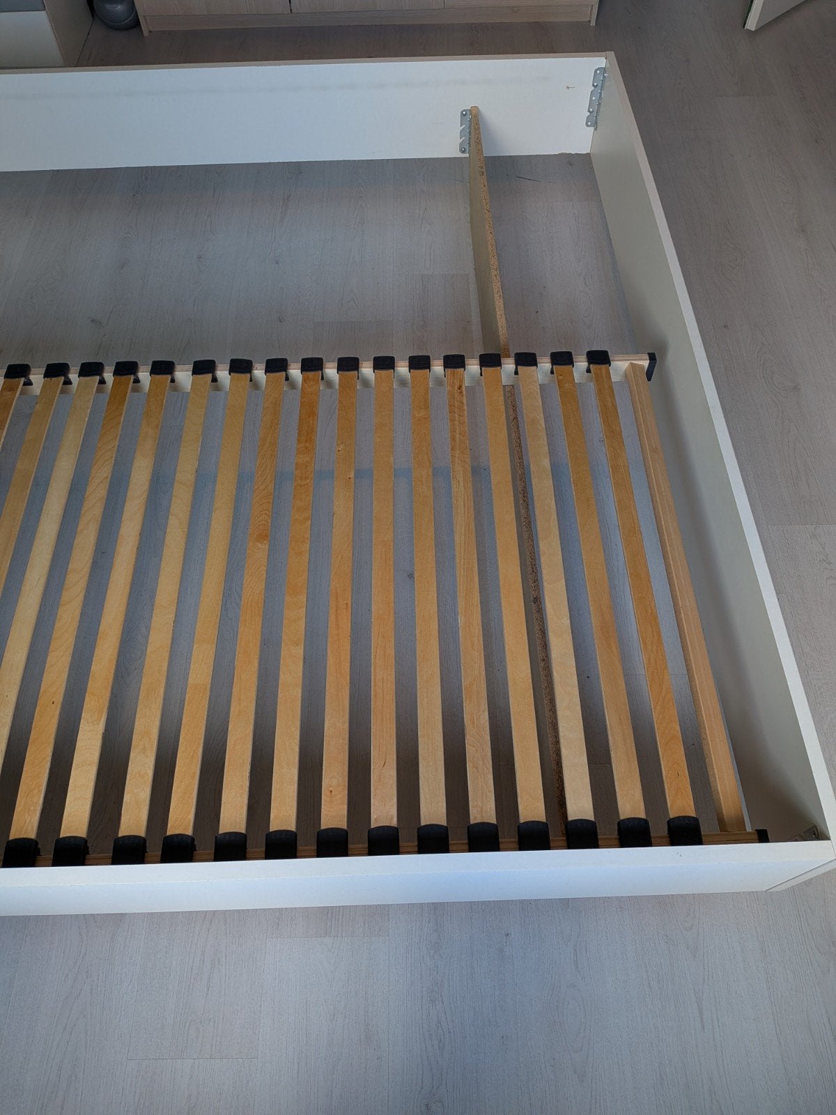 Leenbakker tweepersoonsbed 180x200 met lattenbodems, Ophalen, Gebruikt, Wit, Tweepersoons
