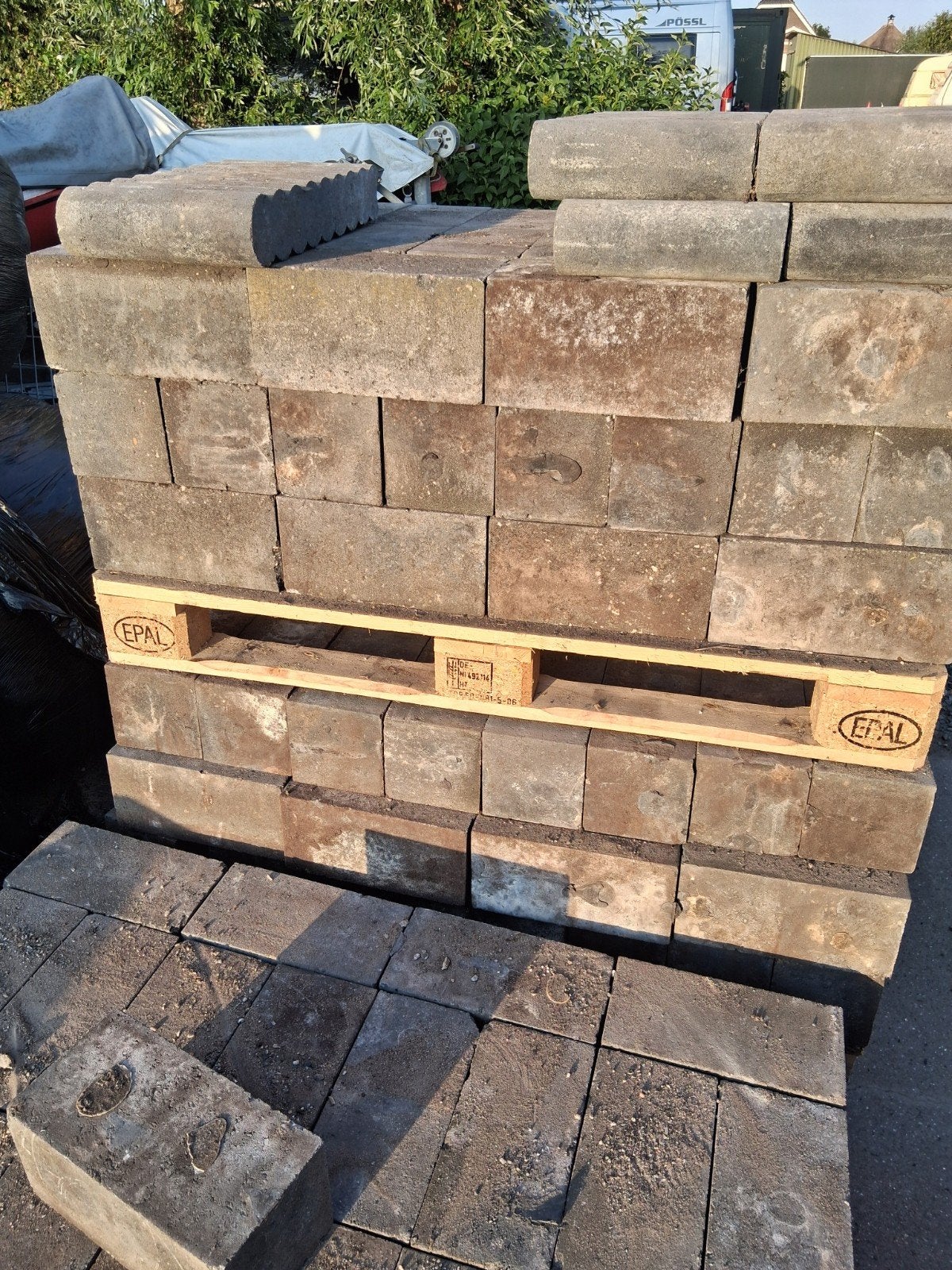 Nette Linea Stapelblokken antraciet  15x15x30 130 stuks., Keramiek, Overige typen, Zo goed als nieuw, 5 tot 10 m²