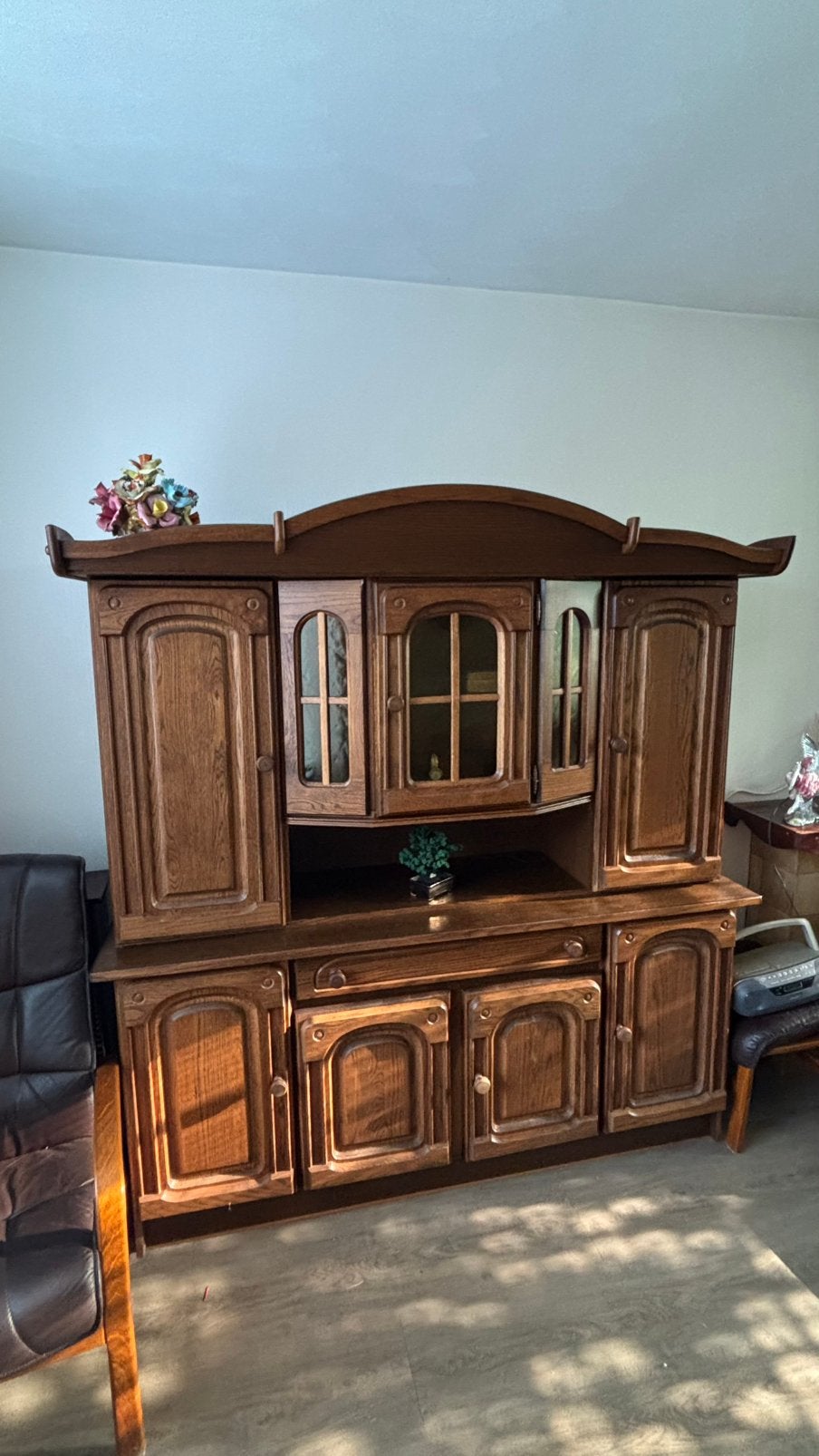 Donker eiken buffetkast, Huis en Inrichting, Ophalen, Gebruikt, 25 tot 50 cm, 200 cm of meer