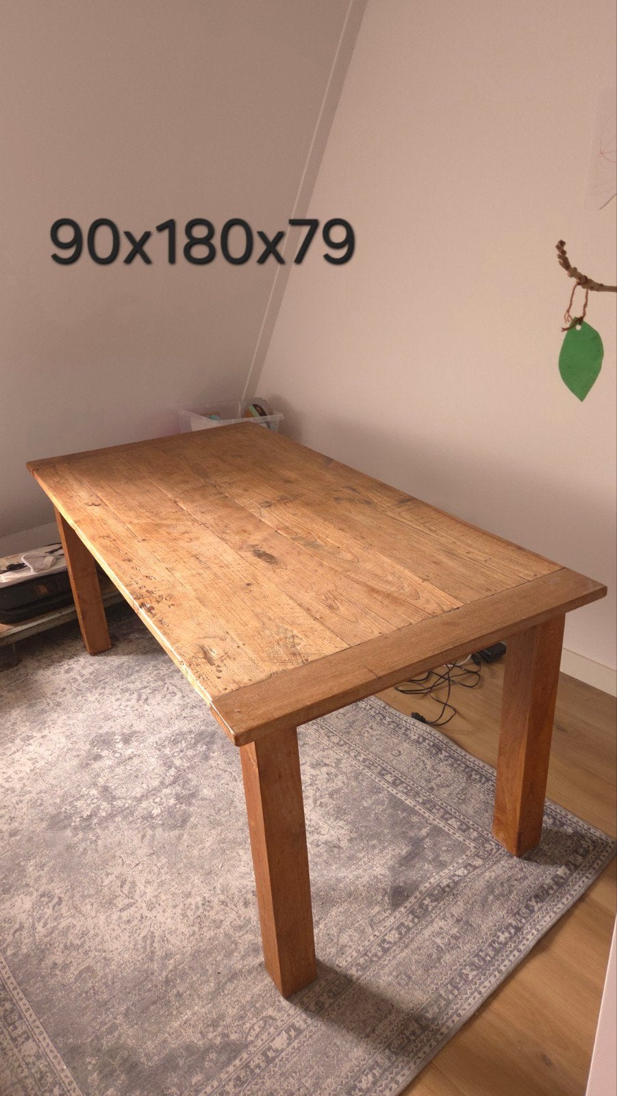 Teakhouten eettafel 180x90x79h, Ophalen, Gebruikt, 100 tot 150 cm, Teakhout
