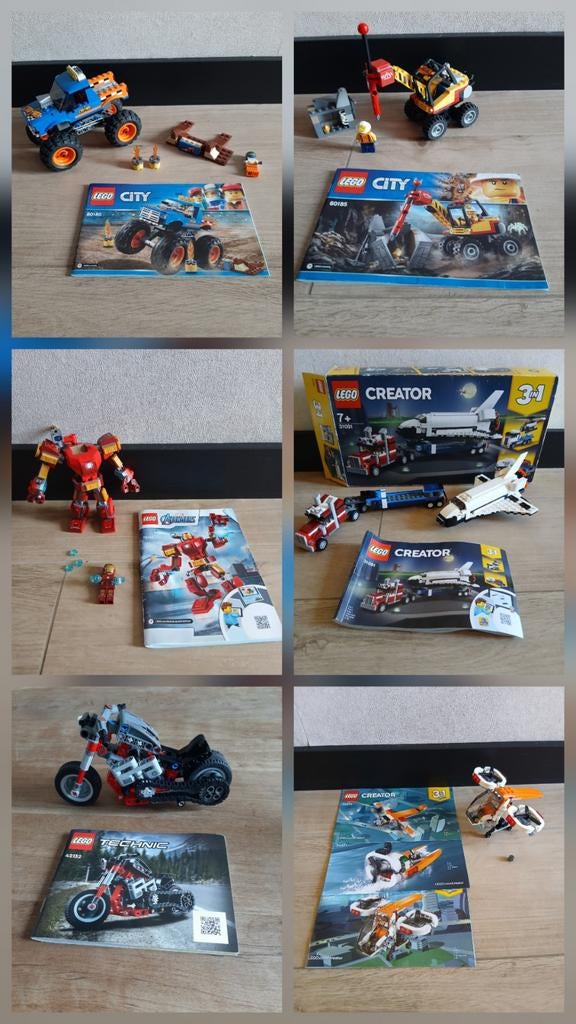 Diverse LEGO sets: City, Creator, Technic, Marvel, Junior, Gebruikt, Overige thema's, Lego, Ophalen of Verzenden