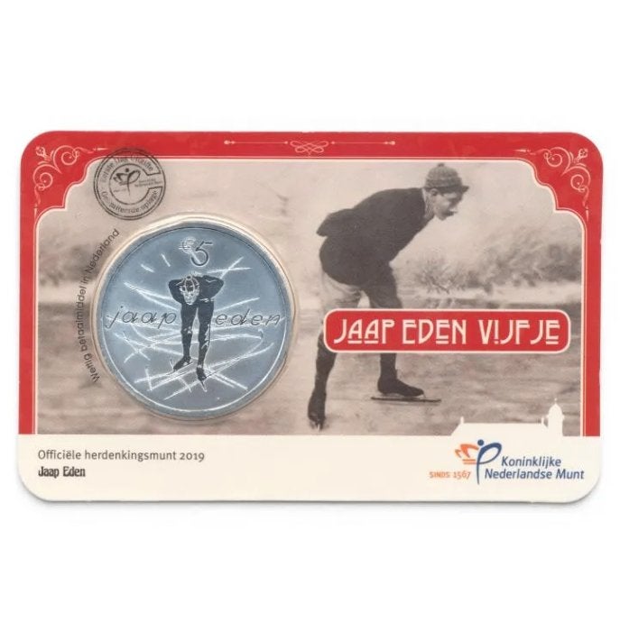 Nederland 5 euro 2019 Jaap Eden Eerste Dag Uitgifte in coinc, Ophalen of Verzenden, Koningin Beatrix, Euro's, Losse munt