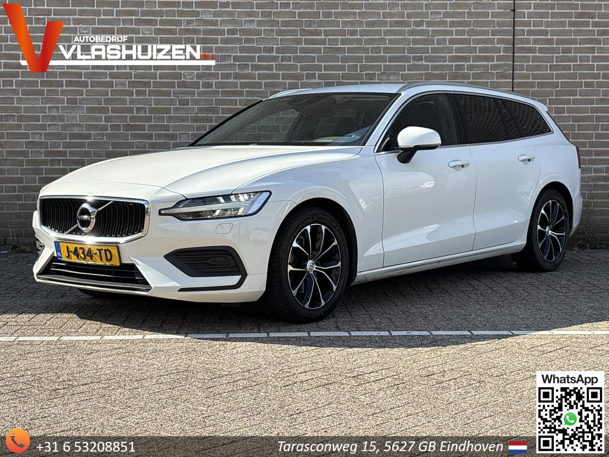 Volvo V60 2.0 D4 Momentum Pro | € 8.950,- NETTO! | Leder/A, Auto's, Volvo, Gebruikt, Euro 6, Leder en Stof, Wit