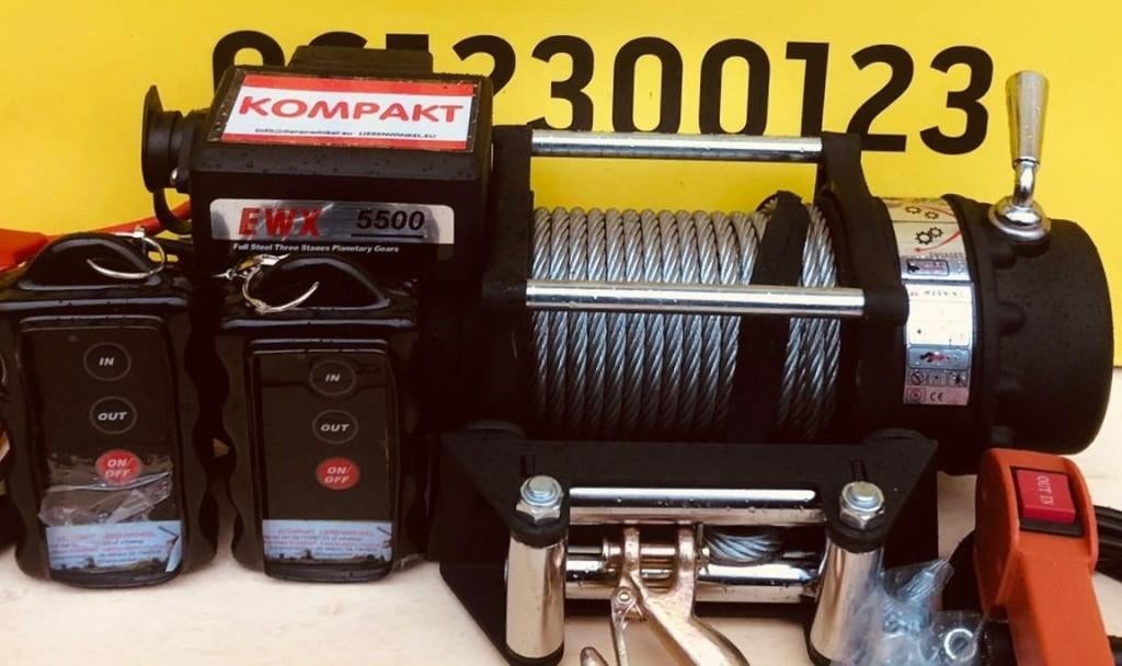 Elektrische lier 24 volt 2,5 ton kabel 14m 7,2 mm draadloos, Ophalen of Verzenden, Nieuw