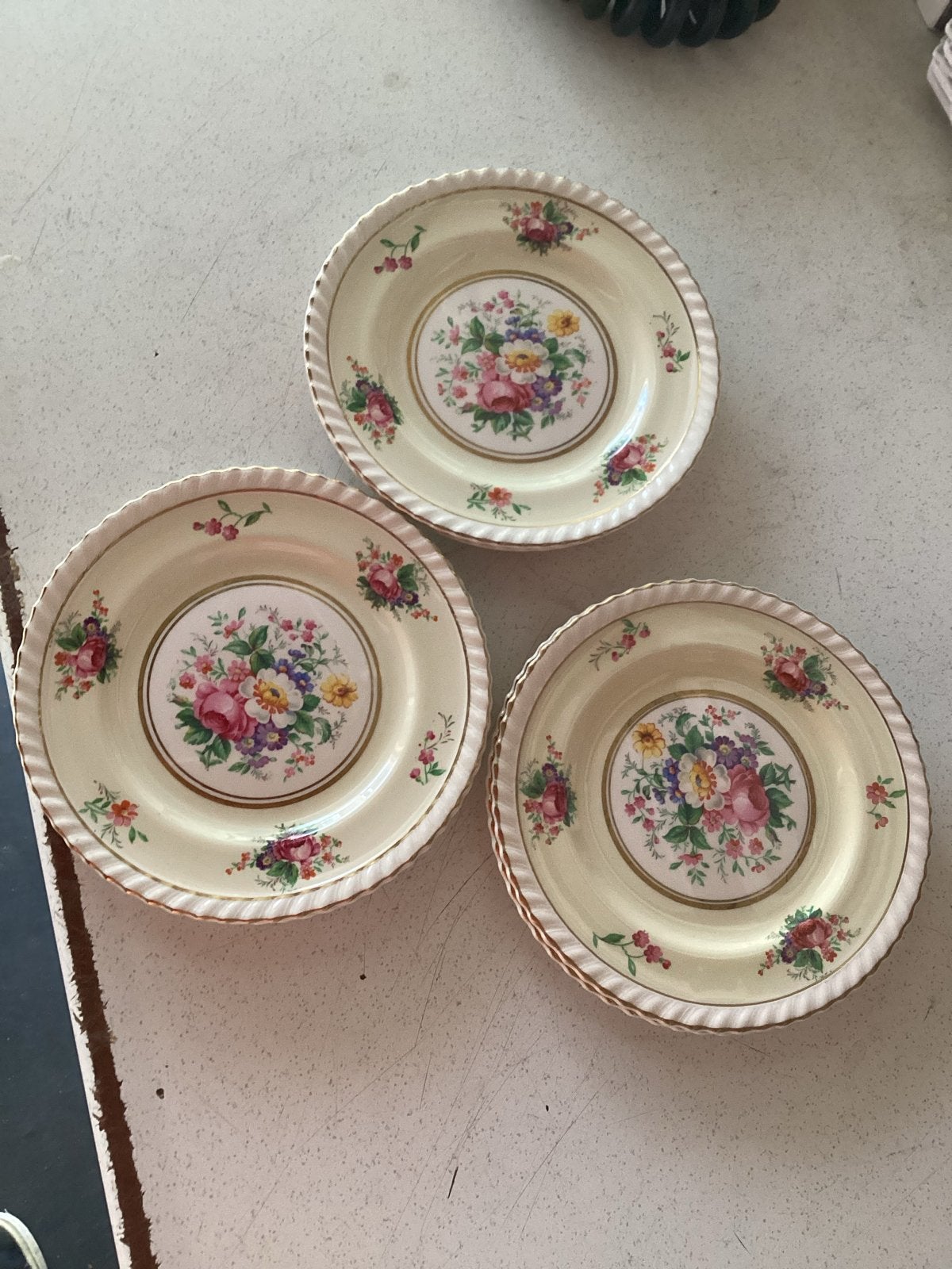 Set van 6 Johnson Bros Gebaksborden - Bloemmotief, Ophalen of Verzenden