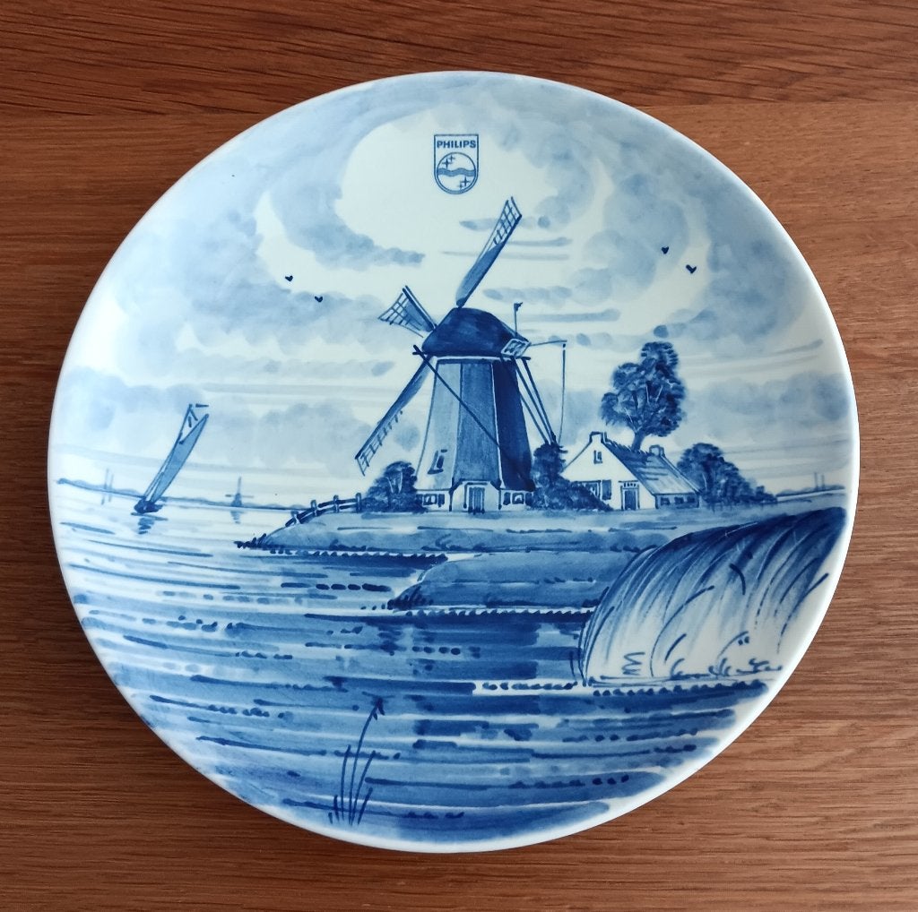 Royal Delft - wandbordje / wandschaalte met Philips logo, Antiek en Kunst, Verzenden