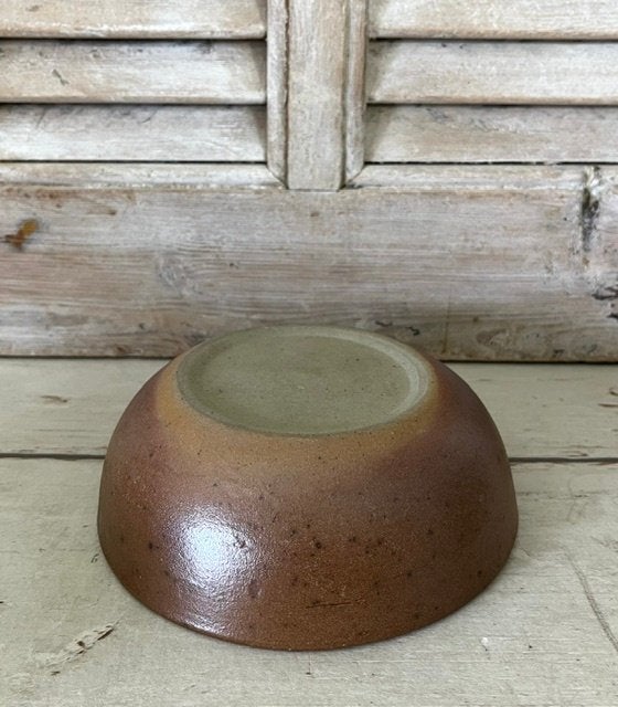 Franse grès pot, laag model steengoed bruin / beige, Antiek en Kunst, Antiek | Keramiek en Aardewerk, Ophalen of Verzenden