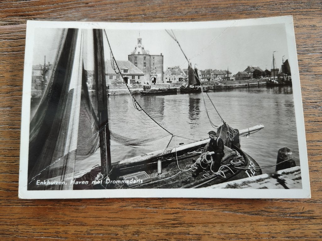 Enkhuizen haven met Drommedaris, Ophalen of Verzenden, Voor 1920, Noord-Holland
