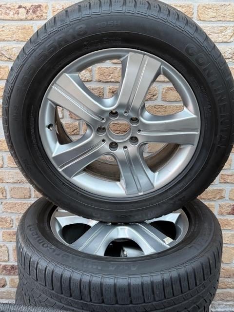Originele Mercedes ML velgen met Continetsl banden, Ophalen, 18 inch, Gebruikt, Banden en Velgen
