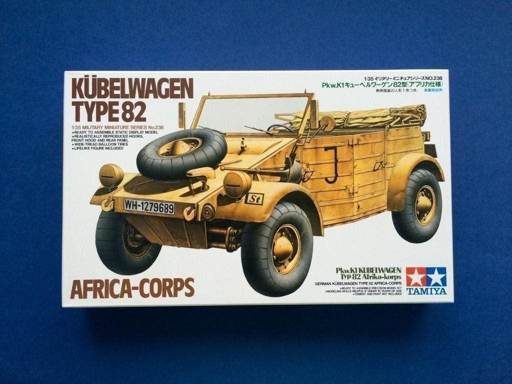 Tamiya	35238	German Kubelwagen Type 82 Africa-Corps	1/35, Verzenden, 1:32 tot 1:50, Nieuw, Italeri