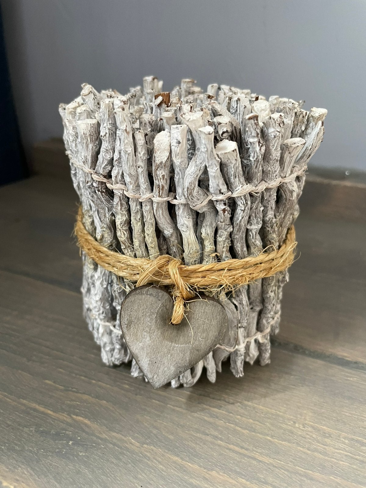 Houten decoratie stukje met hartje., Ophalen of Verzenden, Zo goed als nieuw, Krans, Hout