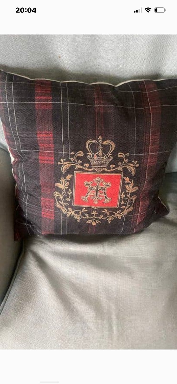 Decoratief Kussen met Schotse Ruit en Wapenprint pr stk, Blauw, Afneembare hoes, Nieuw, Ophalen of Verzenden
