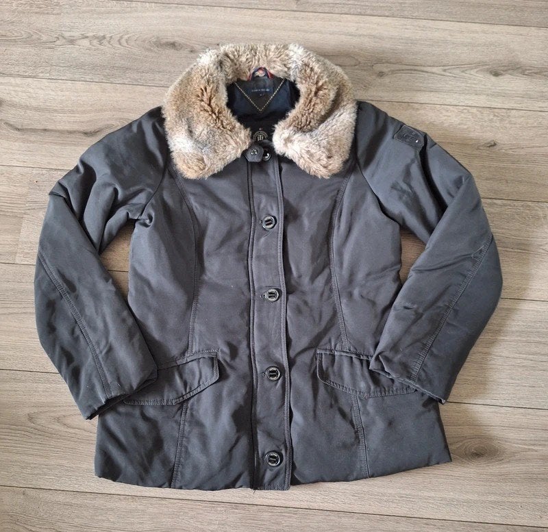Tommy Hilfiger donsjas XL 42 donkerblauw dames, Blauw, Maat 46/48 (XL) of groter, Ophalen of Verzenden, Zo goed als nieuw