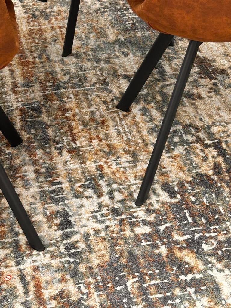 Groot Vloerkleed 350x250 cm - Roestbruin, Crème, Grijsblauw, Huis en Inrichting, Stoffering | Tapijten en Kleden, Ophalen, Gebruikt