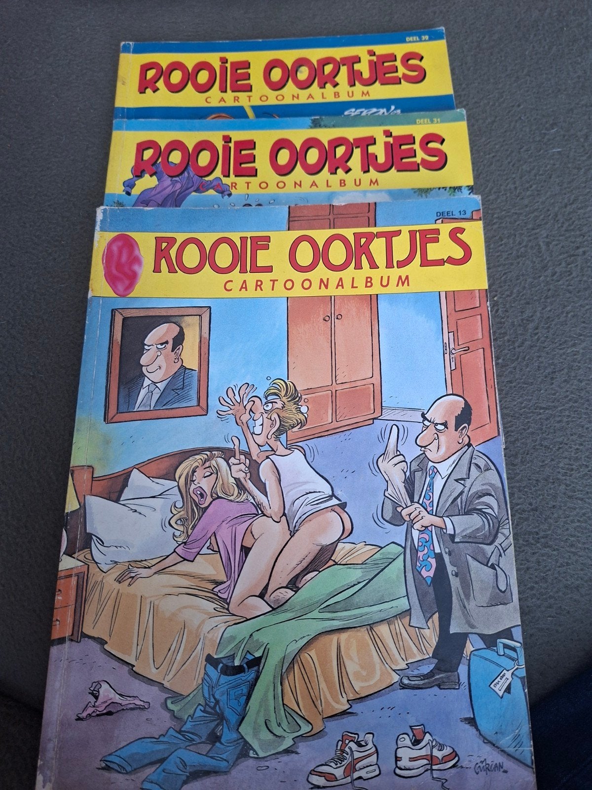 Rooie Oortjes Cartoonalbum - Deel 13, 31, 39, Boeken, Meerdere stripboeken, Ophalen of Verzenden, Gelezen, Gurian