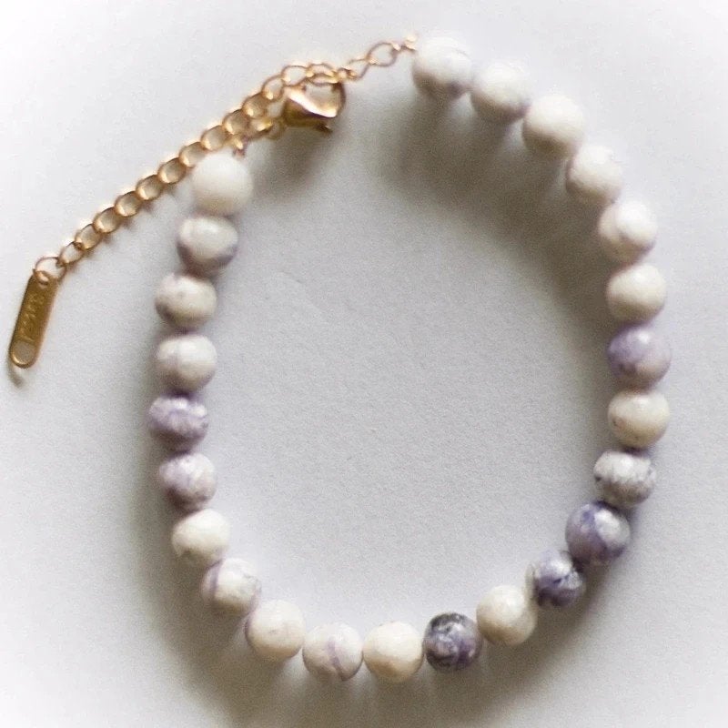 Tiffanystone edelsteen armband - stainless steel goud, Nieuw, Ophalen of Verzenden, Met edelsteen, Zilver