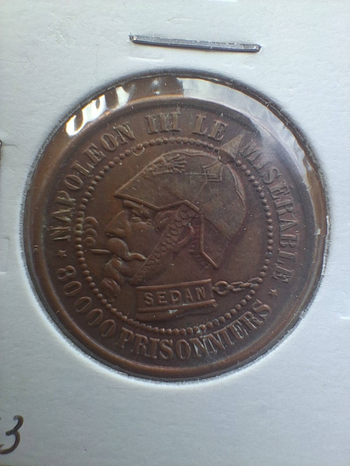 Napoleon III Le Misérable 1870 Penning, Ophalen of Verzenden, Frankrijk, Losse munt