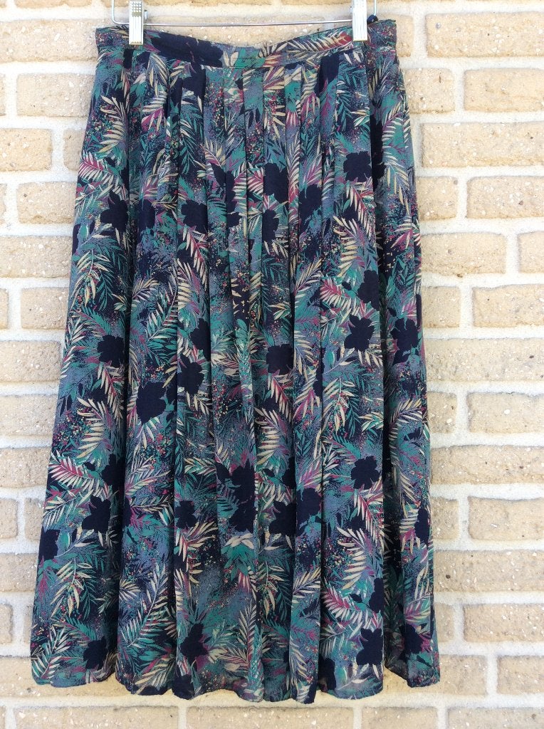 ROK HIRSCH Blauw-Beige-Turquoise-Rood mt. 38, Kleding | Dames, Maat 38/40 (M), HIRSCH, Gedragen, Onder de knie