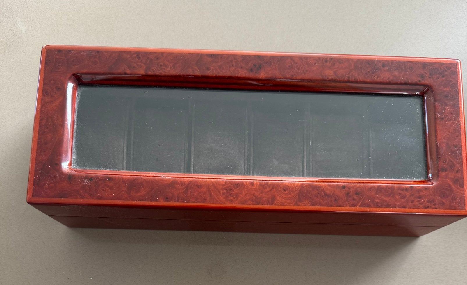 Luxe houten horlogebox 6 horloges kersenhout, Ophalen of Verzenden, Zo goed als nieuw, Leer, Overige merken