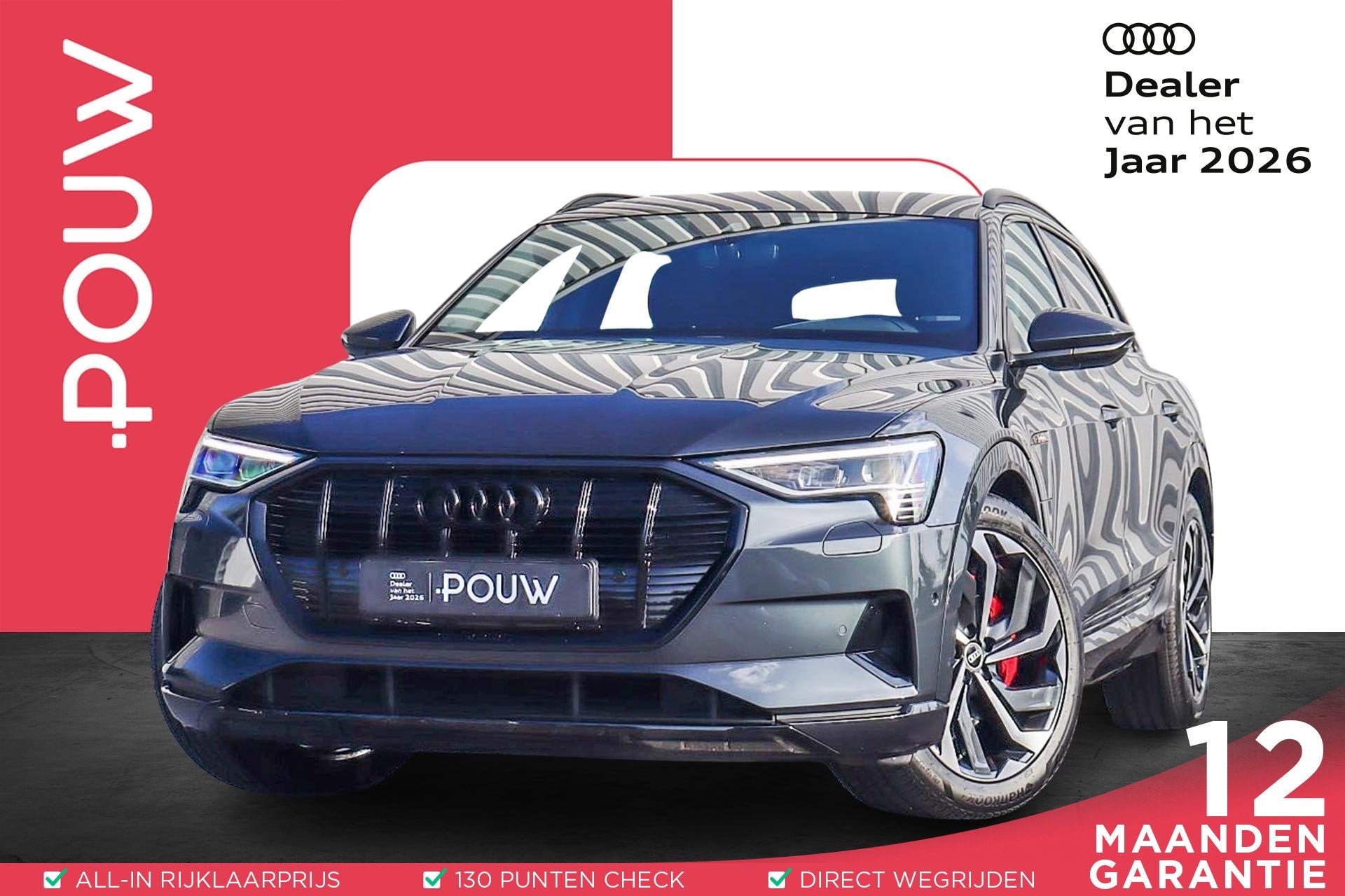 Audi e-tron 55 408pk quattro Advanced edition 95 kWh | SoH 9, Auto's, Automaat, Zwart, 95 kWh, Vierwielaandrijving