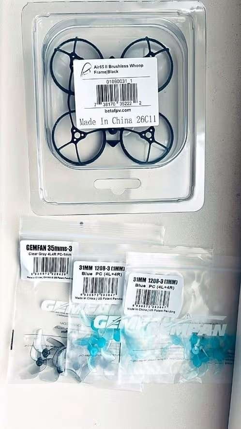 Tiny whoop crash kit — Gemfan 31/35mm props + Air65 II frame, Verzenden, Overige merken, Nieuw, Minder dan 15 minuten