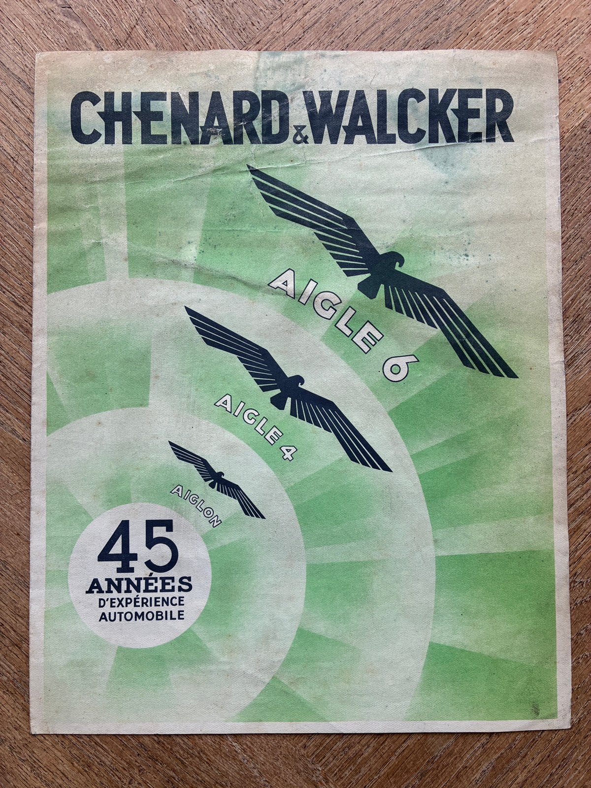 Ca. 1934 Chenard & Walcker brochure Aiglon Aigle 4 en 6, Verzenden, Zo goed als nieuw, Overige merken