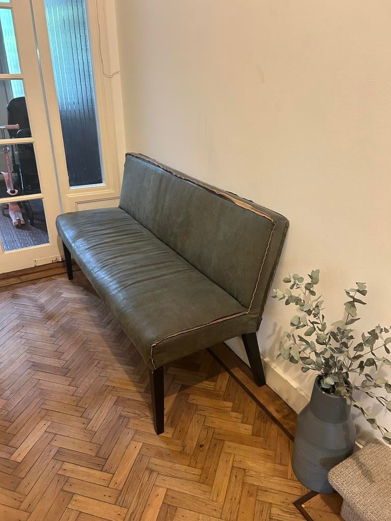 Leren bankje, Gebruikt, Minder dan 75 cm, Modern - industrieel, 150 tot 200 cm
