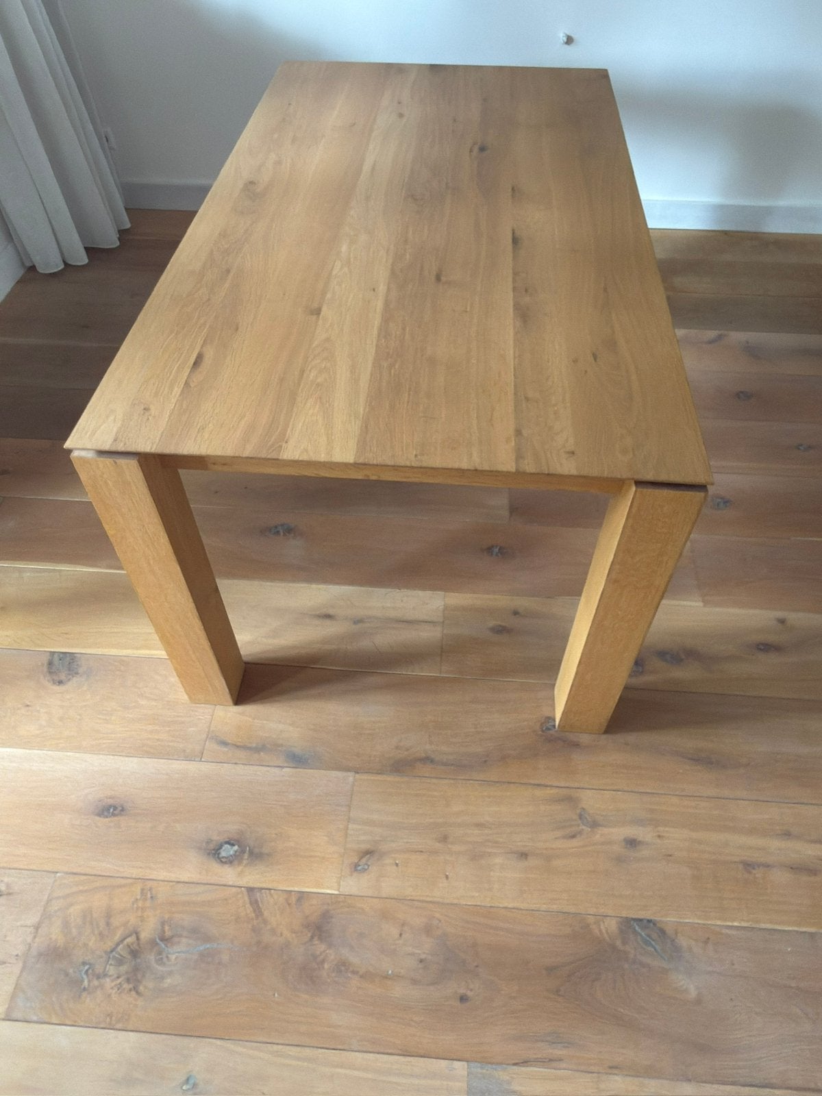 Ethnicraft tafel massief eiken.(nieuwstaat), Ophalen, Rechthoekig, 200 cm of meer, 50 tot 100 cm