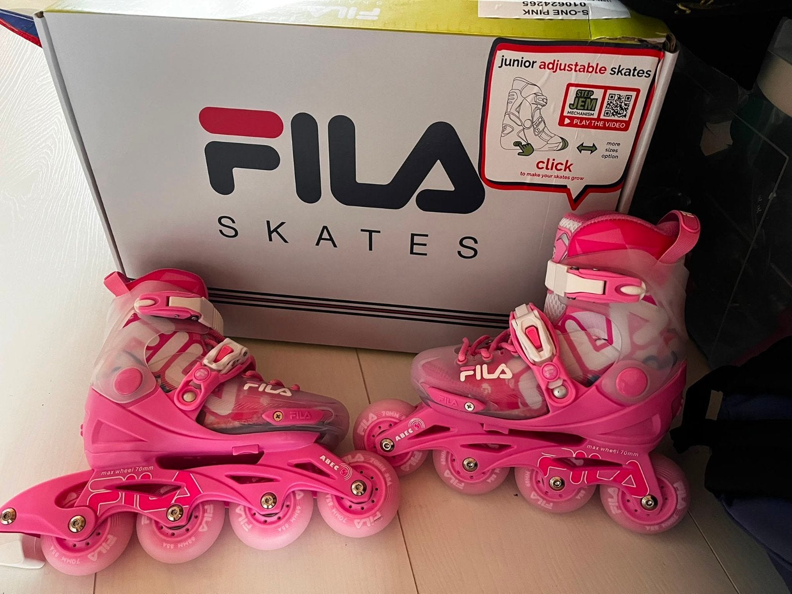 Fila Skates/Skeelers roze ZGAN! verstelbaar  mt 31-35, Ophalen of Verzenden, Verstelbaar, Zo goed als nieuw, Kinderen