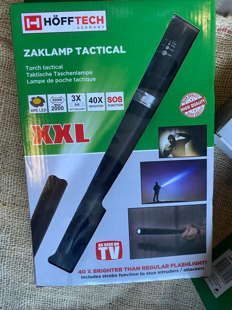 3x Nieuwe Höftech Tactical Zaklamp XXL - XPE LED Zoom SOS, Onbekend, Nieuw, Ophalen of Verzenden, Onbekend