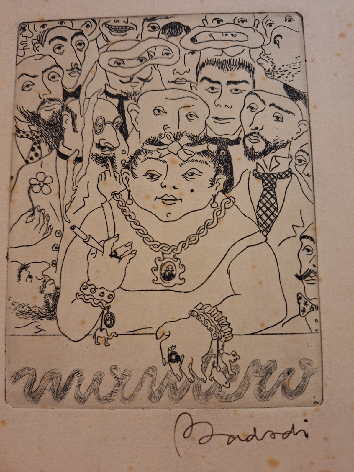 Ets van Armando Babodi (1913-1942), Antiek en Kunst, Dagelijks leven, Ets, Ophalen of Verzenden, Origineel