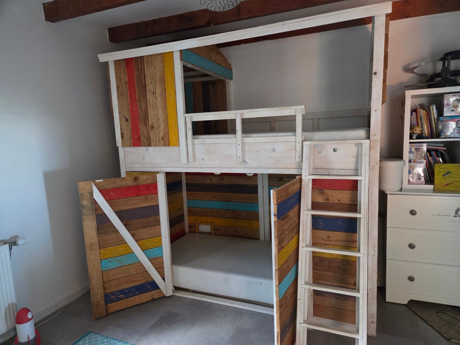 Handgemaakt boomhut stapelbed, Ophalen, Gebruikt, 200 cm of hoger, 90 cm