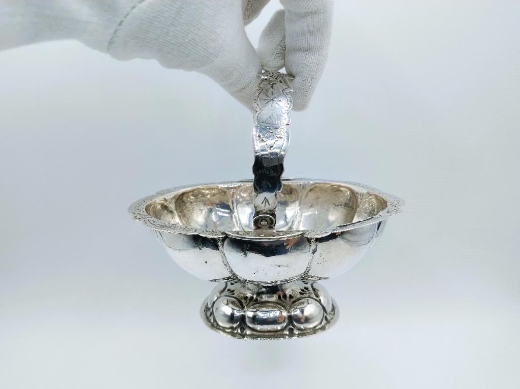 Zilveren mand van brandewijnkom T. Brongers, Winschoten 1750, Antiek en Kunst, Verzenden, Zilver