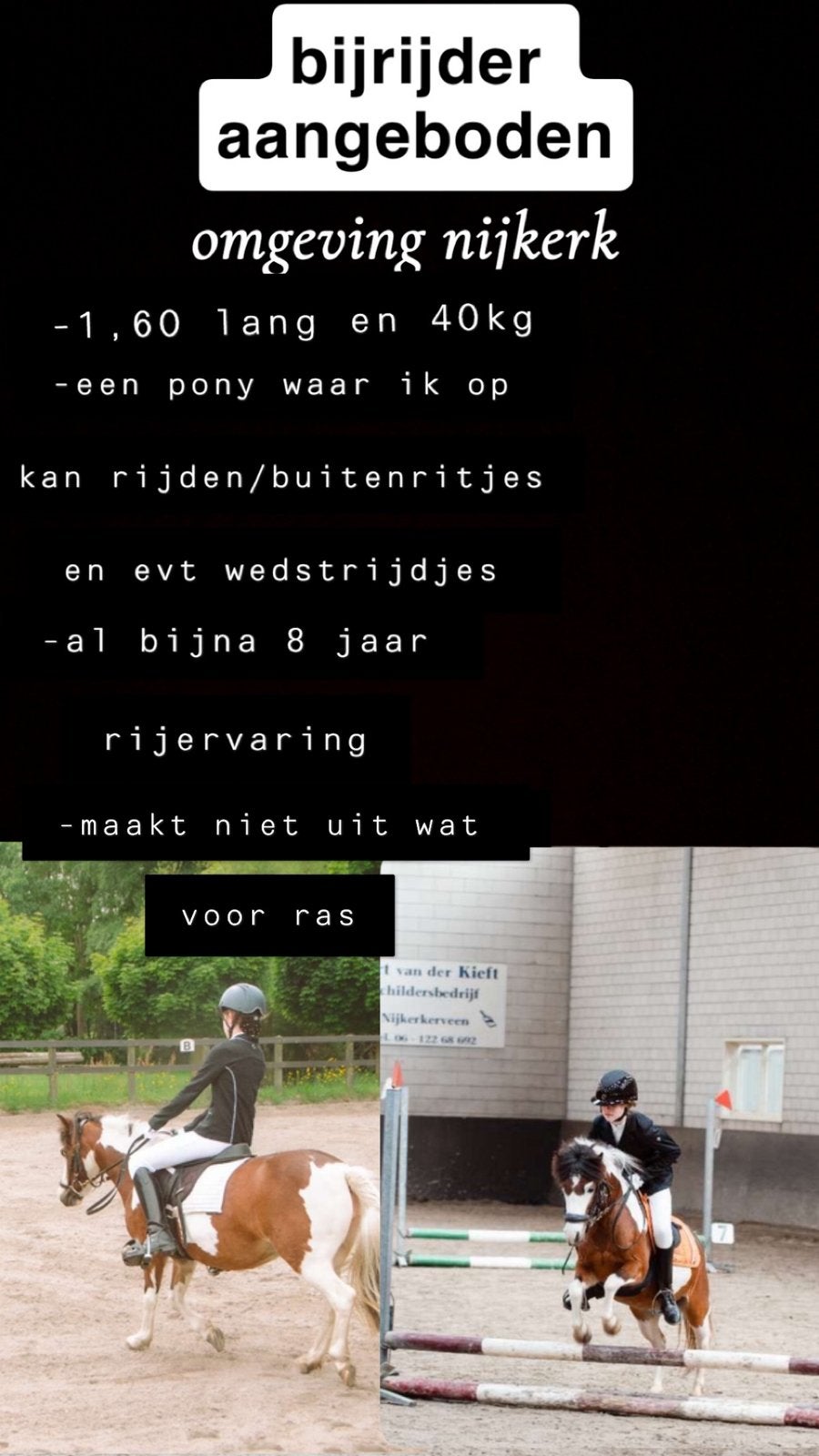 Bijrijder aangeboden, Dieren en Toebehoren, Ophalen
