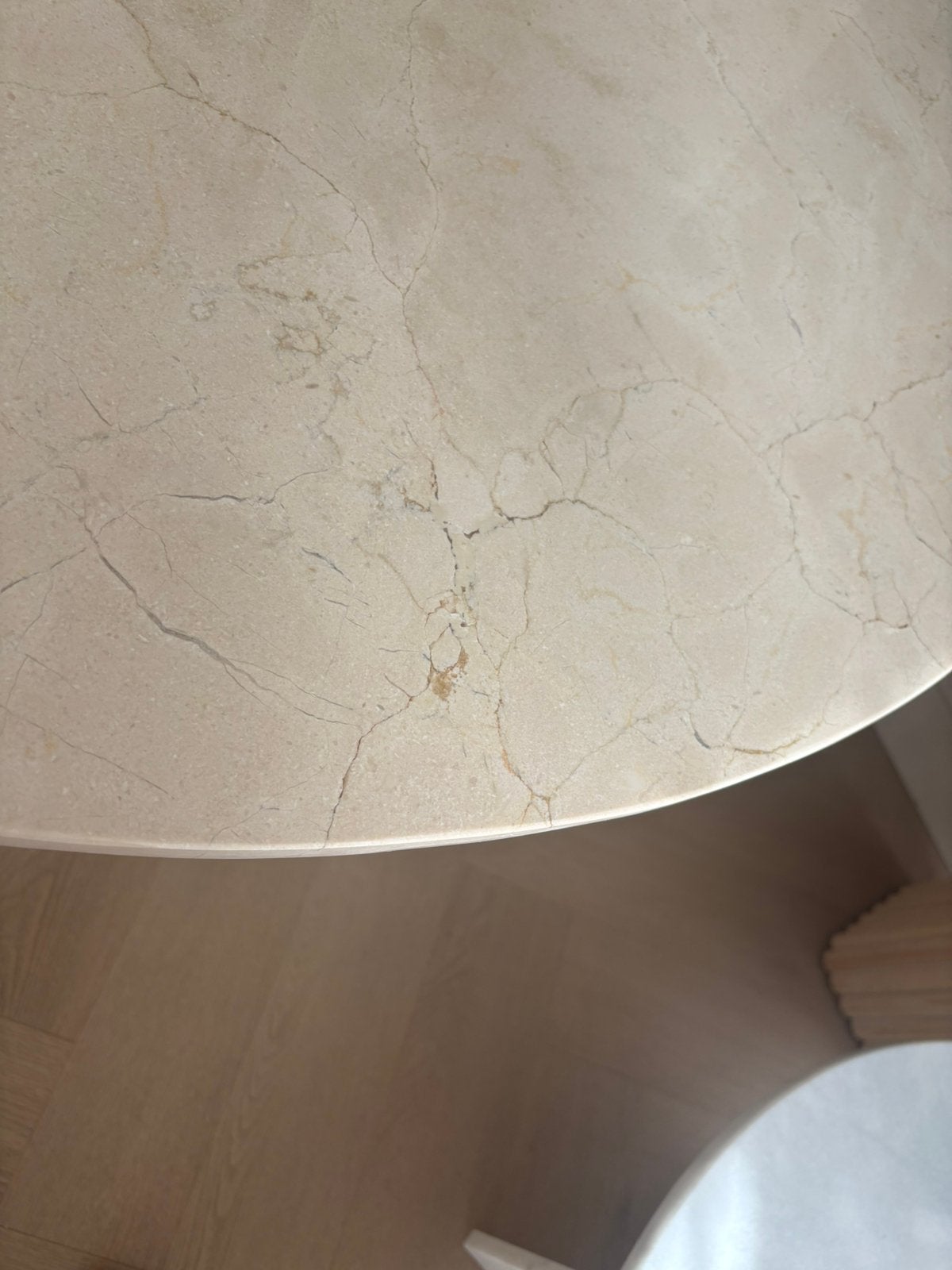 Foto 5 van Marmeren licht creme eettafel 120 NU €600