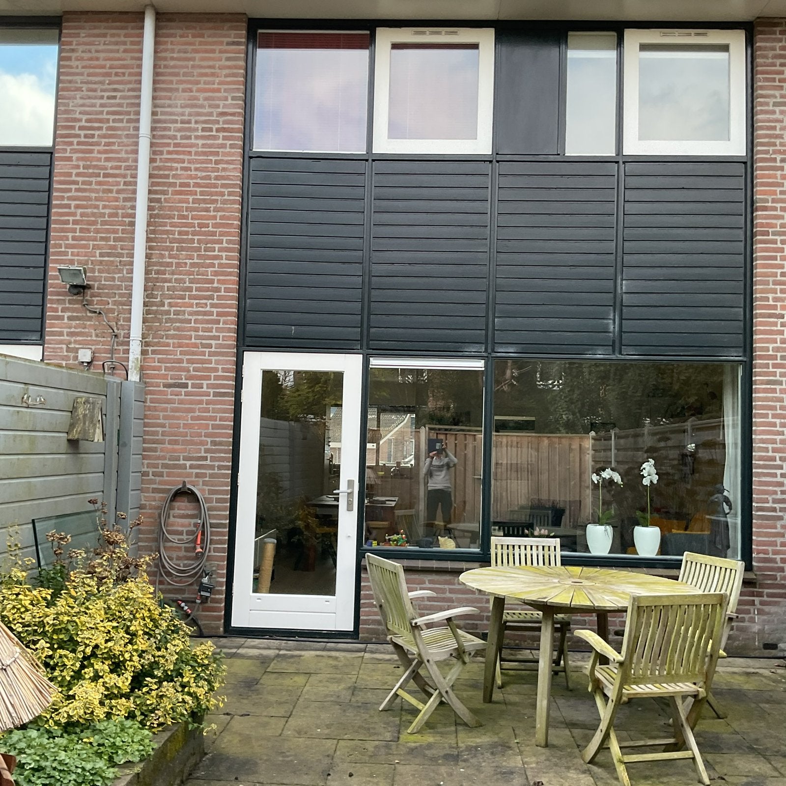 Hardhouten achterdeur, Doe-het-zelf en Verbouw, Ophalen, Gebruikt, 80 tot 100 cm, Buitendeur