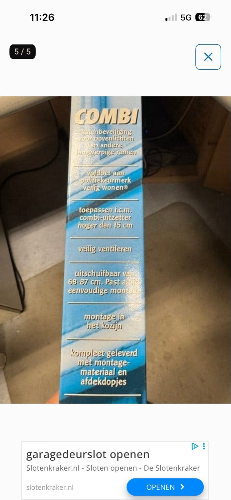 Secubar Combi Raambeveiliging - Uitschuifbaar 68-87 cm, Ophalen of Verzenden, Nieuw, Overige typen, Raam of Deur
