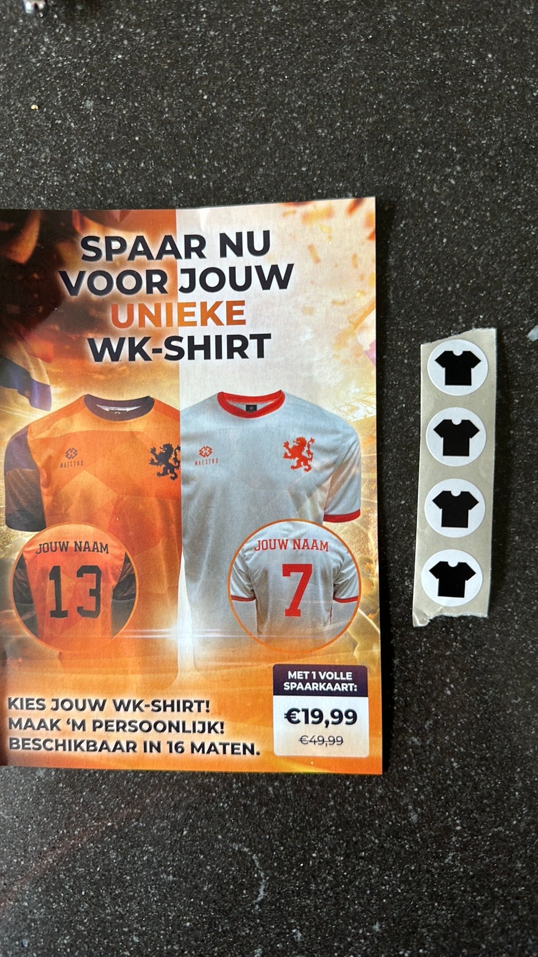 4 x Jumbo zegels wK shirt, Jumbo, Ophalen of Verzenden