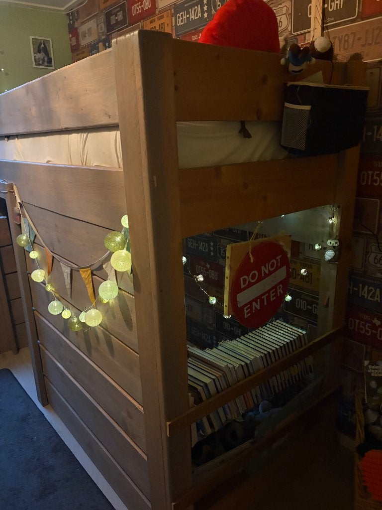 Hoogslaper met trap en matras 80x200 - Zo goed als nieuw, Ophalen, Gebruikt, Hoogslaper, Eenpersoons
