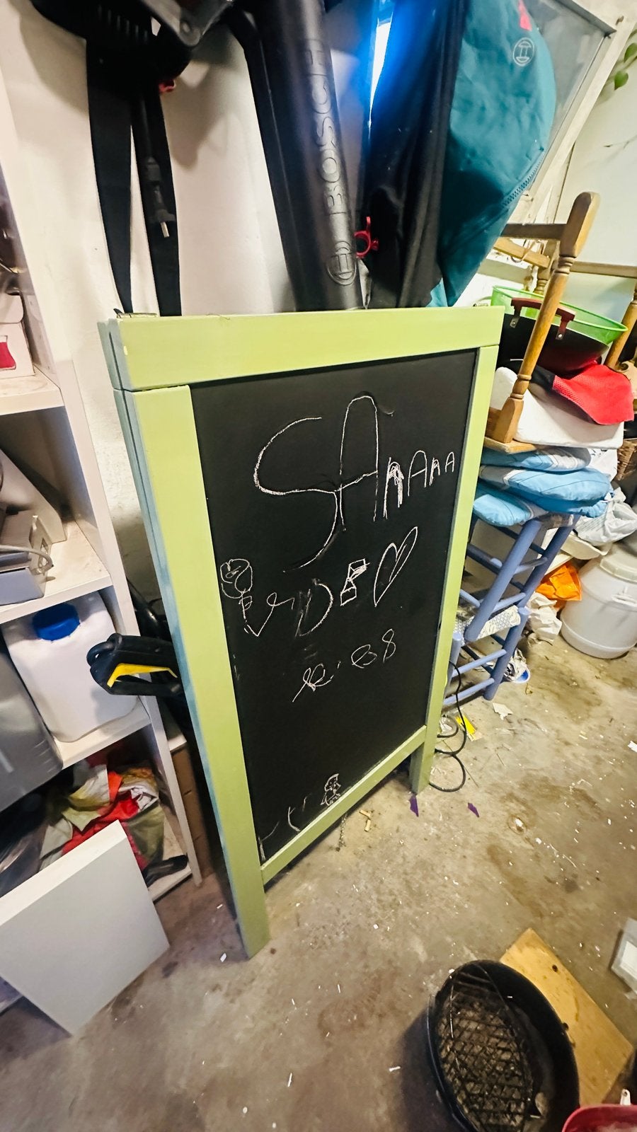 Mooi groen houten stoepbord / krijtbord - In uitstekende sta, Ophalen of Verzenden, Zo goed als nieuw