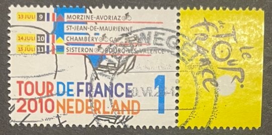 2010 Tour de France nvph 2729/tab 5/2 gest., Ophalen of Verzenden, Na 1940, Gestempeld