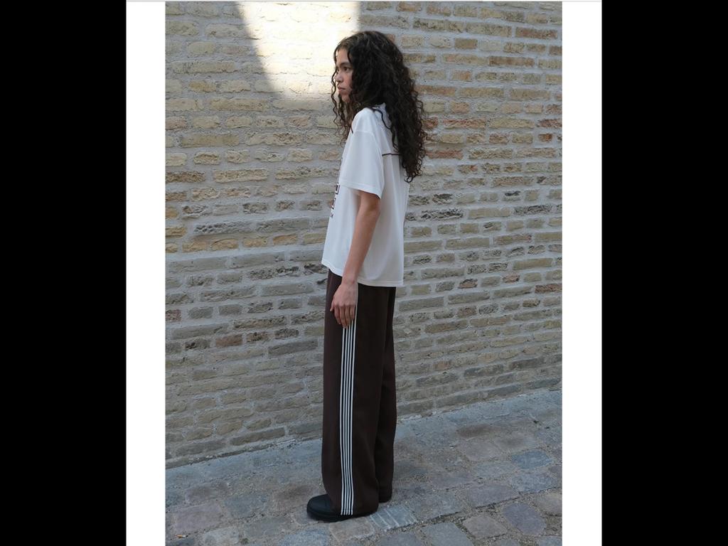 MODSTROM BRUINE BROEK MET BEIGE BIES ZIJKANT MAAT XL, Bruin, Maat 46/48 (XL) of groter, Ophalen of Verzenden, Zo goed als nieuw