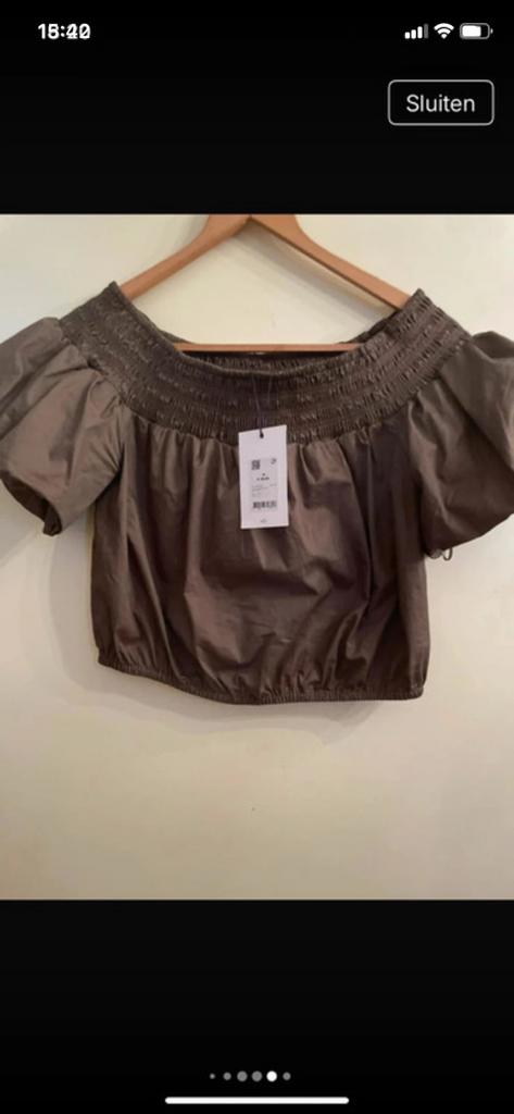 Off sholders top cottonclub, Bruin, Verzenden, Maat 42/44 (L), Nieuw
