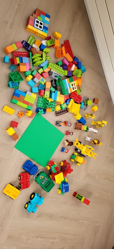 Duplo met grondplaat, figuren en dieren, Ophalen, Gebruikt, Inclusief minifiguren, Duplo