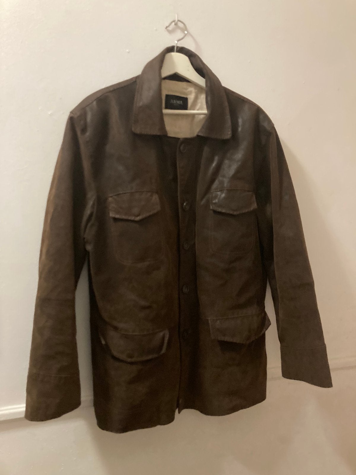 Arma Man jas leer mt 54, Ophalen of Verzenden, Gedragen, Maat 52/54 (L), Bruin
