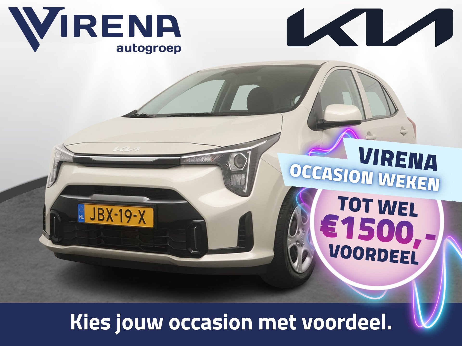 Kia Picanto 1.0 DPI DynamicLine Automaat Airco - Cruise Cont, Dealer onderhouden, Stof, Met garantie (alle), 4 stoelen